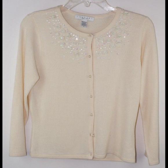 Laundry By Shelli Segal Tops - Laundry by Shelli Segal Ivory Sequin Flower